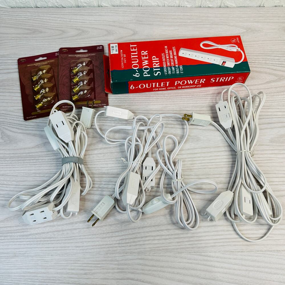 Santa's Workbench Collection Christmas Village Accessories Cord Power Strip Bulb